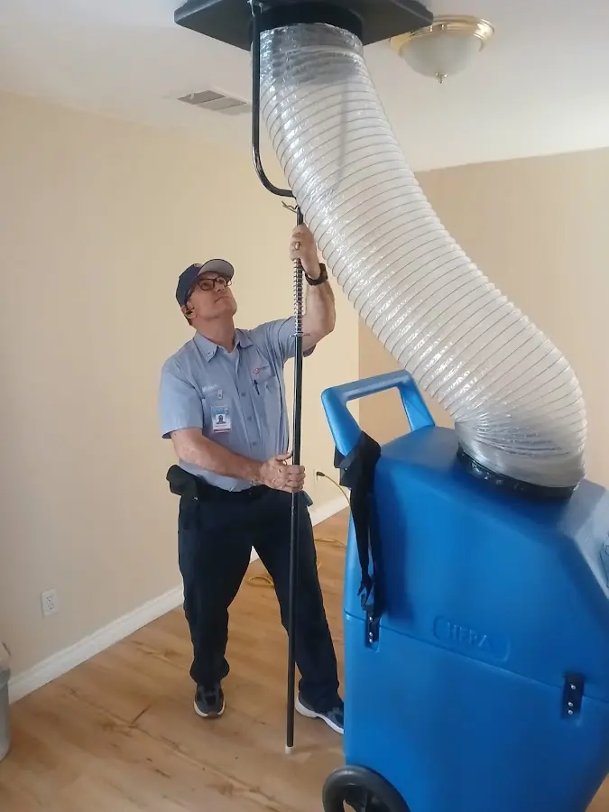 Mini Split Installation technician using HEPA equipment in Atlanta